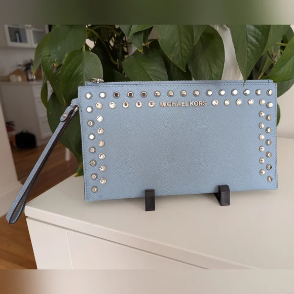 Michael Kors Studded Wristlet / Clutch with Rhinestones - Picture 3 of 16